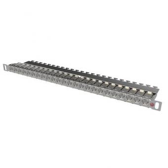 19" Pachpanel 0,5HE  EasyLan  24x Keystone Edelstahl 