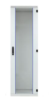 Tür für NW-/SV-Schrank 42HE,B=600, Glas, 1-teilig, RAL7035 