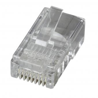 Modular Stecker, Cat.6, ungeschirmt,RJ45, Rundkabel, 100er VPE 