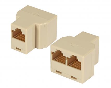 T-Modulardapter RJ45 Buchse/2xBuchse, 1:1, ungeschirmt 