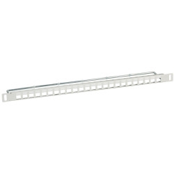 Verteilerfeld für 24 Keystone Module,19", 0,5HE, grau RAL7035 