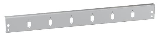 Frontplatte 1HE 6SC simplexsenkrechte Anordnung RAL7035 