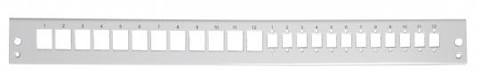 Frontplatte 1HE 12x Keystone +12x SC- Simplex, RAL7035 