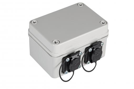 IP67 Gehäuse mit 2xRJ45 PortsCat.6A u. 2xM16 Verschraubungen 