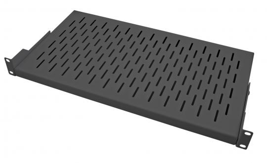 Fachboden 1HE, RAL9005tiefenverstellbar, T250mm 