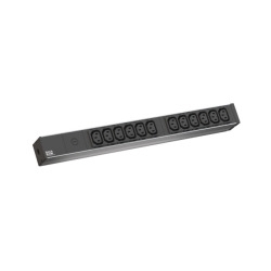 19" Steckdosenleiste 12-fach C13, grauZltg. 2m H05-VV 3G 1,5mm² auf CEE7/7 