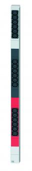 Steckdosenleiste vertikal 18 x C13, 3-phasig,3.0 m H05VV-F 5G 2.5 mm², CEE 16 A rot 