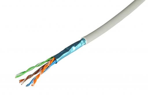 Patchkabel Cat5e F/UTP 300MHz4x2xAWG26, FRNC-B grün 100m 