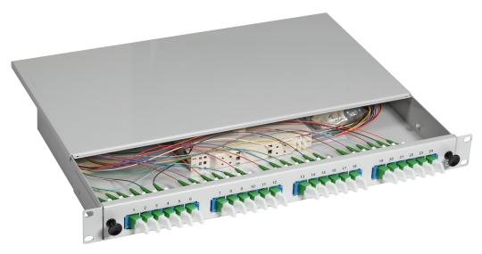 Spleißbox E2000®/APC 9/125µ na 24 Pigtails / 24 Kuppl 