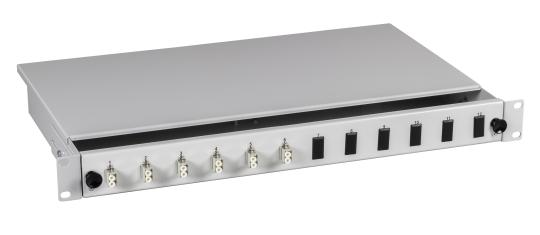 Spleißbox LC 50/125µ n.a.OM3 24Pigt. abgesetzt / 12Kuppl. 