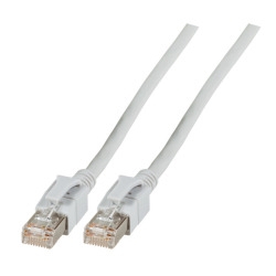 RJ45 Patchkabel S/FTP, Cat.6A, VC LED, 20m, grau 
