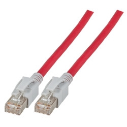 RJ45 Patchkabel S/FTP, Cat.6A, VC LED, 1m, rot 