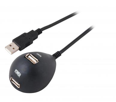 USB Desktop Verlängerungskabel1,5m, sw, A-Stecker/A-Buchse 