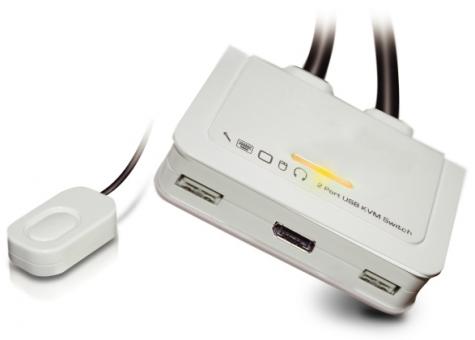 2-Port DisplayPort USB Cable KVM Switchw/Audio, Mic and Hub 
