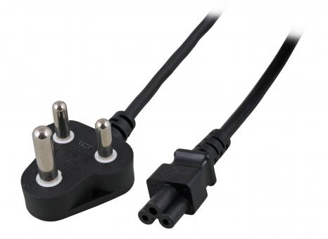Netzleitung Südafr./Ind.-C5 180°,schwarz, 1.8 m, 3x0.75 mm² 