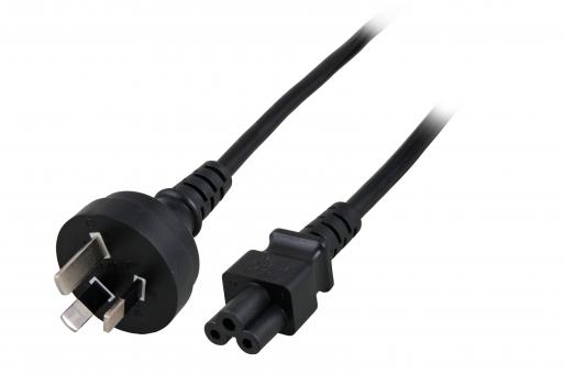 Netzleitung Australien - C5 180°, schwarz, 1.8 m, 3x 0.75mm² 