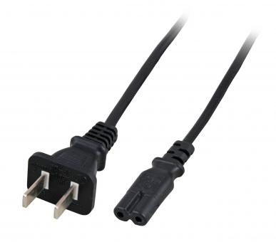 Netzleitung China Typ I-C7 180°,schwarz, 1.8 m, 2x0.75 mm² 