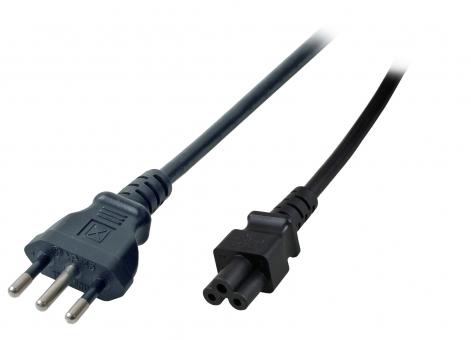 Netzleitung Italien-C5 180°, schwarz,1.8 m, 3 x 0.75 mm² 