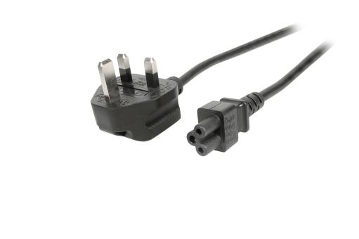 Netzleitung UK BS1363A-C5 180°, schwarz, 1.8 m, 3 x 0.75 mm² 