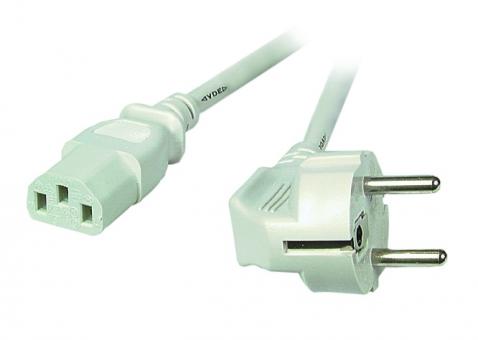 Netzleitung CEE 7/7 90°-C13 180°, grau, 5 m, 3 x 1.00 mm² 