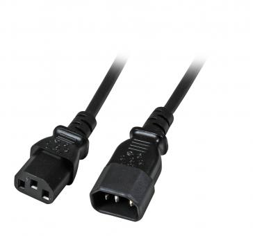 Kaltgeräteverlängerung C13-C14St-Bu,schwarz, 2 m, 3x0.75mm² 