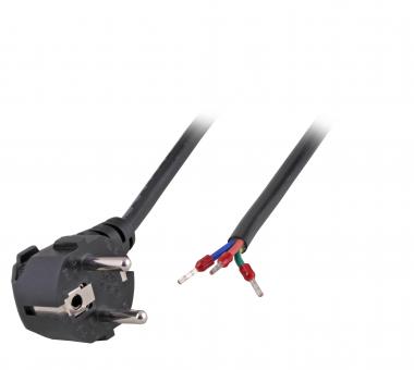 CEE 7/7 90° - Open End AE1.8 m, 3 x 0.75 mm², schwarz 