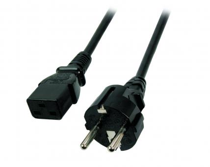 Netzleitung CEE 7/7 180°-C19 180°, schwarz, 3m, 3x1.50mm² 