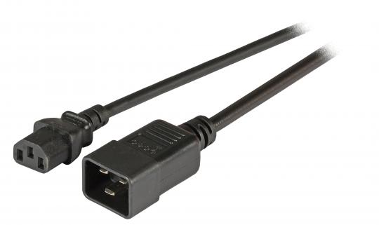 Kaltgeräteverlängerung 1,8m,IEC320/C13 auf IEC320/C20, sw 