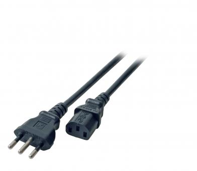 Netzleitung Italien-C13 180°,schwarz, 1.8 m, 3 x 0.75 mm² 