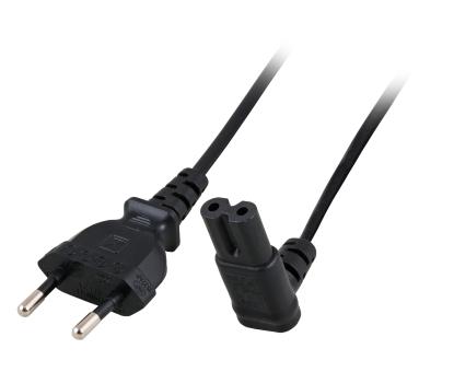 Netzleitung Euro-C7 90° o/u,schwarz, 2 m, 2 x 0.75 mm² 