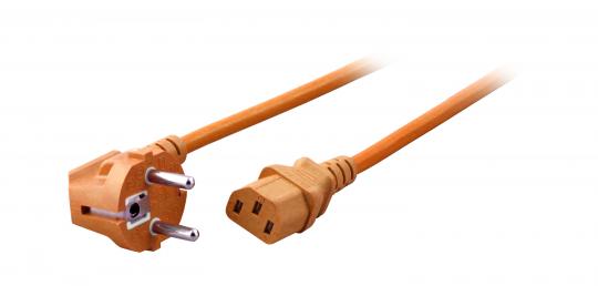 Netzkabel CEE 7/7 90° - IEC C13(Kaltger.), 1.8 m, orange 