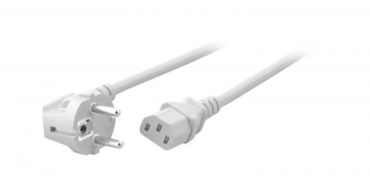 Netzkabel CEE 7/7 90° - IEC C13(Kaltger.), 1.8 m, weiß 