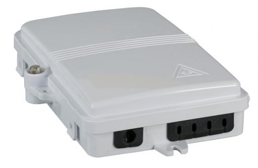 FTTH IP65 Anschlußbox für 4Fasern, 4Kupplungenund Faserüberlängenaufnahme 