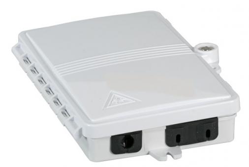 FTTH IP65 Anschlußbox für 2Fasern, 2Kupplungenund Faserüberlängenaufnahme 