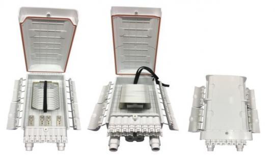 FTTH IP65 Anschlussbox für 144 Fasern und Faserüberlängenaufnahme 