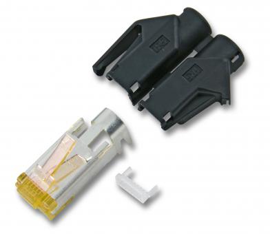 RJ45-Hirose Stecker TM31 schw.,100 Stk, 3 Elemente, Cat.6A 