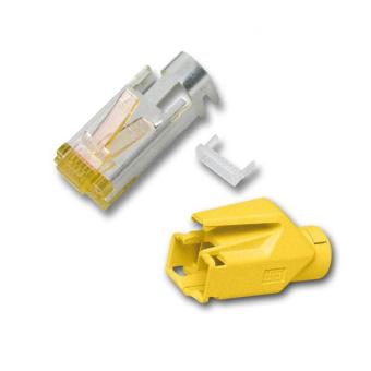 RJ45-Hirose Stecker TM31 gelb, 1 St, 3 Elemente, Cat.6a 