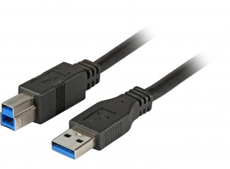 USB3.0 Anschlusskabel A-B, St.-St.,1,8m, schwarz, Premium 