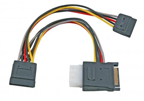 SATA StromKabel SATA 15P PCB+4 Pin Buchse / 2x SATA 15P 