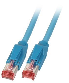 RJ45 Patchkabel S/FTP, Cat.6A, TM21,Dätwyler 7702, 25m, blau 