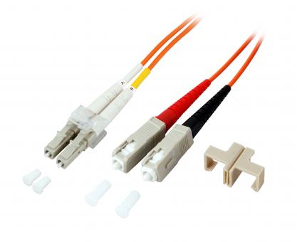 Duplex Patchkabel LC-SC 50/125µ, OM2, LSZH,orange, 2.0mm, 5m 