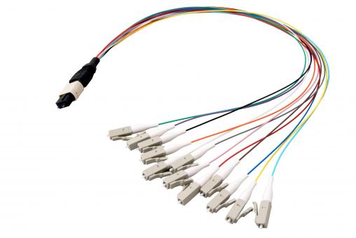 MTP/APC (Male) / 12 x SC/APC OS2,900µm Buffer, 0,4 Meter, LowLoss 