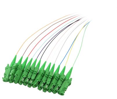 Faserpigtail E2000®/APC8° C/1 OS2,12-farbiger Satz, 2 m, G652D 