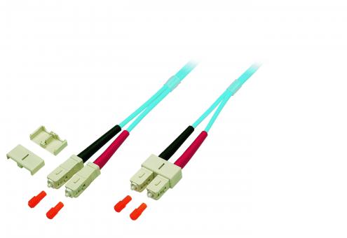 Duplex Patchkabel SC-SC 50/125µ, OM3, LSZH,aqua, 3.0mm, 25m 