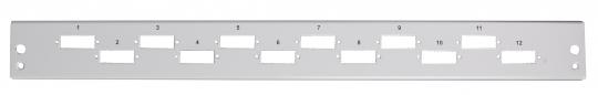 Frontplatte 1HE 12SC duplex horizontal 