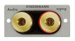Anschlussblenden mit Lötanschluss (50x50 mm - Aluminium eloxiert) Audio - Lautsprecheranschluss 