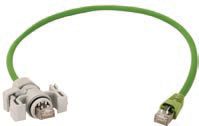 S/FTP Cat.6A 4x2xAWG 27/7, 1,0m PVC 75C RAL 6018, IP20-IP67 