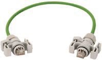 S/FTP Cat.6A4x2xAWG 27/7, 1,0m PUR 75C RAL 6018, IP67-IP67 