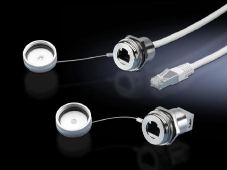 Schnittstellen-Verlängerung mit Wandanschluss, RJ 45, Bauform A, Länge 0,5 m 