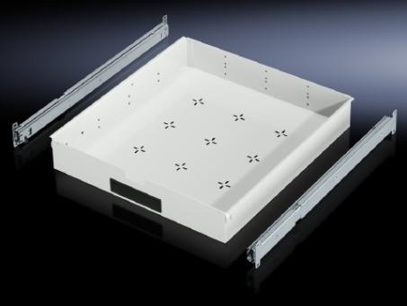 Schubladen-Wanne, ausziehbar, Wanne BHT 600x83x600-800 mm, Stahlblech RAL 7035 